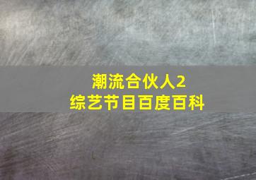 潮流合伙人2 综艺节目百度百科